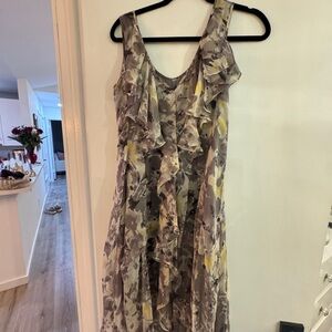 Teri Jǒn Yellow and Gray Sundress